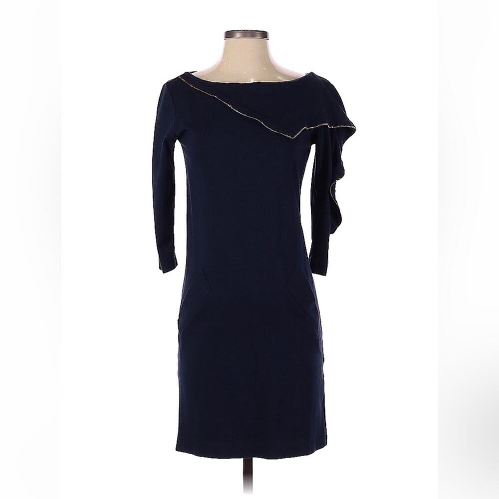 A. Tan Andre Tan navy blue sheath dress,‎ xs